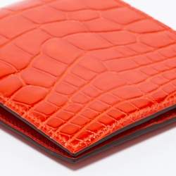 Hermes Geranium Shiny Alligator Mc2 Copernic Bifold Wallet