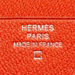 Hermes Geranium Shiny Alligator Mc2 Copernic Bifold Wallet