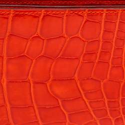 Hermes Geranium Shiny Alligator Mc2 Copernic Bifold Wallet