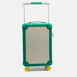 Hermes Vert Vertigo/Ecru Taurillon Regate and Toile H Canvas R.M.S. Trolley Luggage