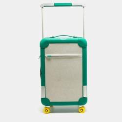 Hermes Vert Vertigo/Ecru Taurillon Regate and Toile H Canvas R.M.S. Trolley Luggage