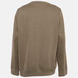 Hermes Grey Leather Applique Cotton Sweatshirt XXL