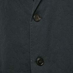 Hermès Black Cotton Jacquard Single Breasted Blazer XL