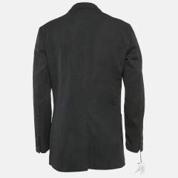 Hermès Black Cotton Jacquard Single Breasted Blazer XL
