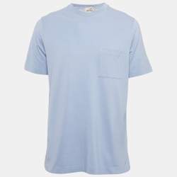 Hermès Lilac Cotton Pique Crew Neck T-Shirt L