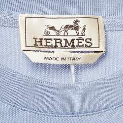 Hermès Lilac Cotton Pique Crew Neck T-Shirt L