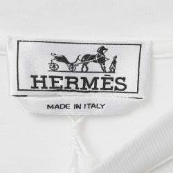 Hermès White Printed Jersey Crew Neck T-Shirt L