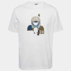 Hermès White Printed Jersey Crew Neck T-Shirt L