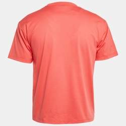 Pre Owned Hermès Pink Printed Cotton Crew Neck T-Shirt XS