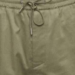 Pre Owned Hermes Khaki Cotton Gabardine Ankle Zip Joggers M