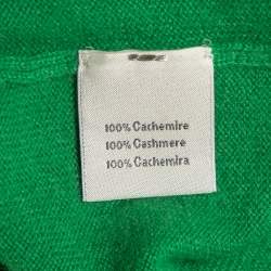 Hermes Green Cashmere V-Neck Sweater S