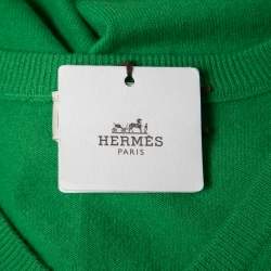 Hermes Green Cashmere V-Neck Sweater S