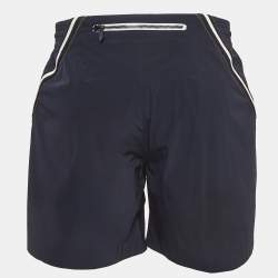 Hermes Navy Blue Synthetic Contrast Trim Short S