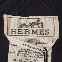 Hermes Navy Blue Synthetic Contrast Trim Short S