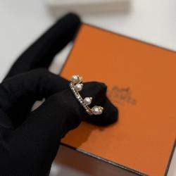 Pre Owned Hermes Chandra Pearl and Diamond Ring EU 51
