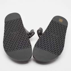 Hermes Black Leather Chypre Sandals Size 45.5