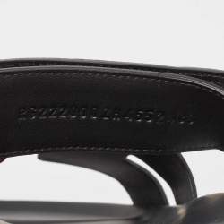 Hermes Black Leather Chypre Sandals Size 45.5