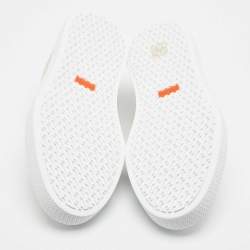 Hermès Beige/White Suede and Leather Get Sneakers Size 40.5