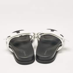 Hermes White Leather Chypre Sandals Size 43