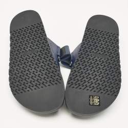 Hermès Navy Blue/Black Leather Chypre Sandals Size 42