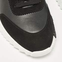 Hermes Black Leather and Suede Bouncing Sneakers Size 43