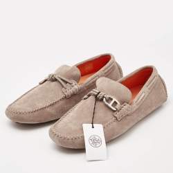 Hermes Brown Suede Alessandro Loafers Size 43.5