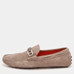 Hermes Brown Suede Alessandro Loafers Size 43.5