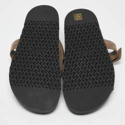 Pre Owned Hermès Grey Suede Chypre Sandals Size 43
