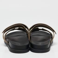 Pre Owned Hermès Grey Suede Chypre Sandals Size 43