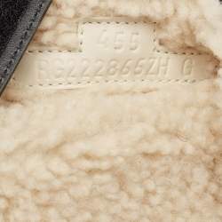 Hermes Black Leather and Shearling Fur Lined Chypre Sandals Size 45.5