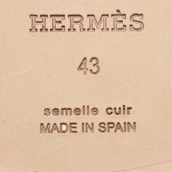 Hermes Brown Suede Antigua Espadrille Flats Size 43