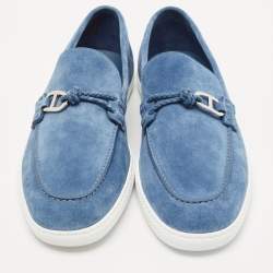 Hermes Blue Suede Ignacio Slip On Sneakers Size 44.5