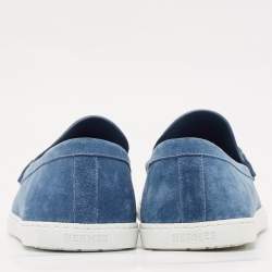 Hermes Blue Suede Ignacio Slip On Sneakers Size 44.5