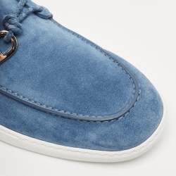 Hermes Blue Suede Ignacio Slip On Sneakers Size 44.5