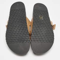 Hermes Brown Leather Chypre Sandals Size 47