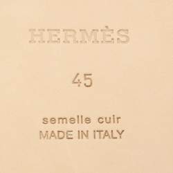 Hermès Orange Leather Izmir Flat Slides Size 45