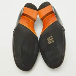 Hermès Black Leather Ancora Slip On Loafers Size 40.5