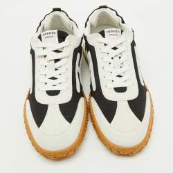 Hermès Black/White Fabric and Suede Jet Sneakers Size 42