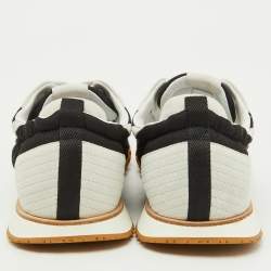 Hermès Black/White Fabric and Suede Jet Sneakers Size 42
