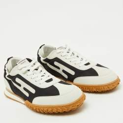 Hermès Black/White Fabric and Suede Jet Sneakers Size 42