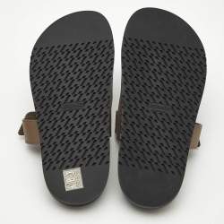 Pre Owned Hermes Etoupe Leather Chypre Sandals Size 38