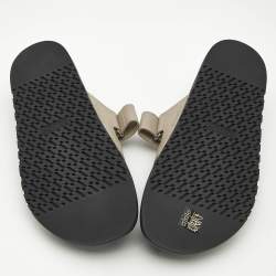 Hermes Grey Leather Chypre Sandals Size 42.5