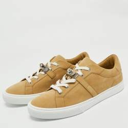 Hermes Light Brown Suede Day Sneakers Size 45