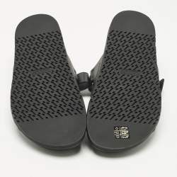 Pre Owned Hermès Black Leather Chypre Sandals Size 43