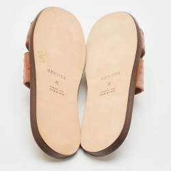 Pre Owned Hermès Ostrich Leather Izmir Sandals Size 42