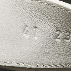 Pre Owned Hermes White Leather Chypre Slide Sandals Size 41