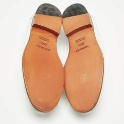 Pre Owned حذاء لوفروز هيرمس جلد أبيض مقاس 42.5