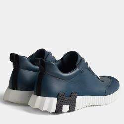 Pre Owned Hermes Bouncing Size 41 Bleu Céleste Calfskin and Suede Goatskin Sneakers