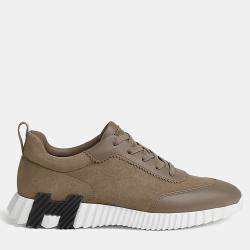 Pre Owned Hermes Bouncing Size 43 Etoupe Goatskin Sneakers