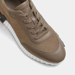 Pre Owned Hermes Bouncing Size 44 Etoupe Goatskin Sneakers